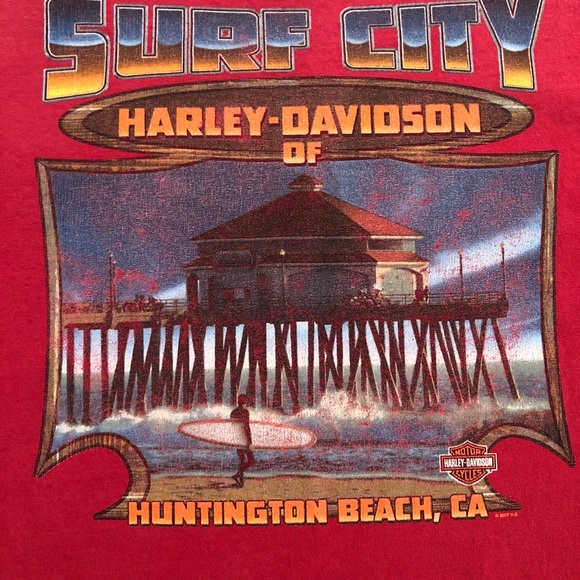 Vintage Harley Davidson 2007 Surf City Huntington Beach,CA T Shirt Mens XL - Picture 7 of 7